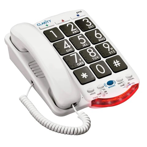photo of Clarity JV35 Talking Phone with large black number buttons